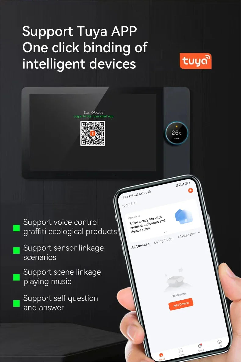 Jianshu-Panneau de contrôle Wifi Zigbee, pour maison intelligente, 6 pouces