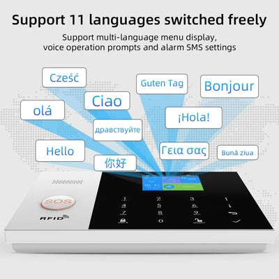 Nouveau système d'alarme domestique sans fil 2G GSM WiFi avec détecteur de mouvement alarme antivol pour Tuya SmartLife APP alarme de maison de jardin