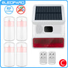 Smarsecur-Sirène Solaire Extérieure Étanche avec Lumière Clignotante LED, Système d'Alarme pour Abri de Garage Domestique, 433MHz