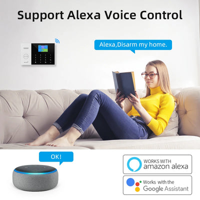PGST résidentiel Tuya intelligent Gsm Wifi système d'alarme pour la maison sans fil alarme de sécurité maison vie intelligente App contrôle travail avec ALexa