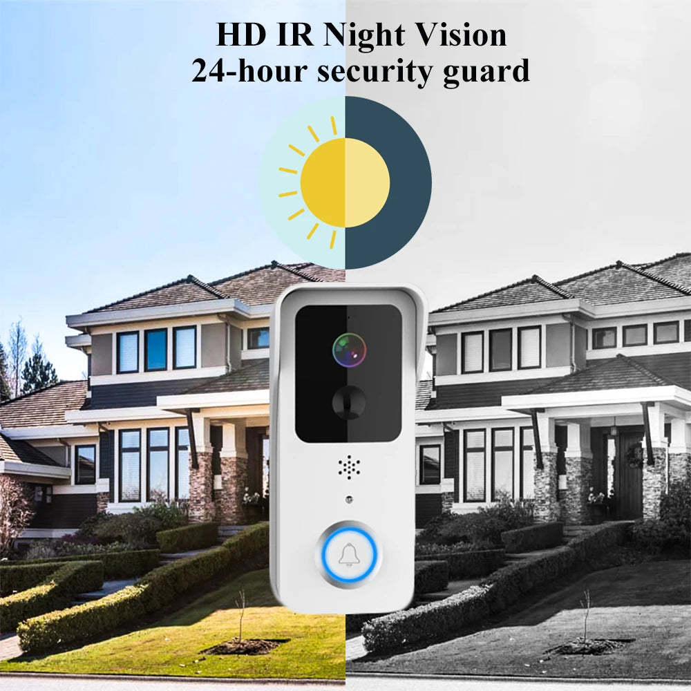 Sonnette vidéo WiFi 5G 2.4G, 1080P, Tuya, interphone intelligent sans fil pour l'extérieur, caméra sans fil étanche avec sonnerie d'alimentation AC/DC