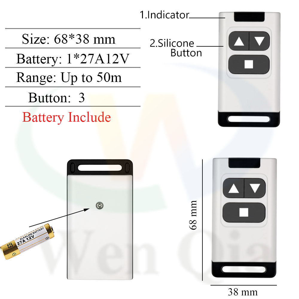 Commutateur de store de rideau 433MHz 110V 220V, télécommande sans fil à 2 voies, Module de volet roulant, émetteur récepteur, pour porte moteur