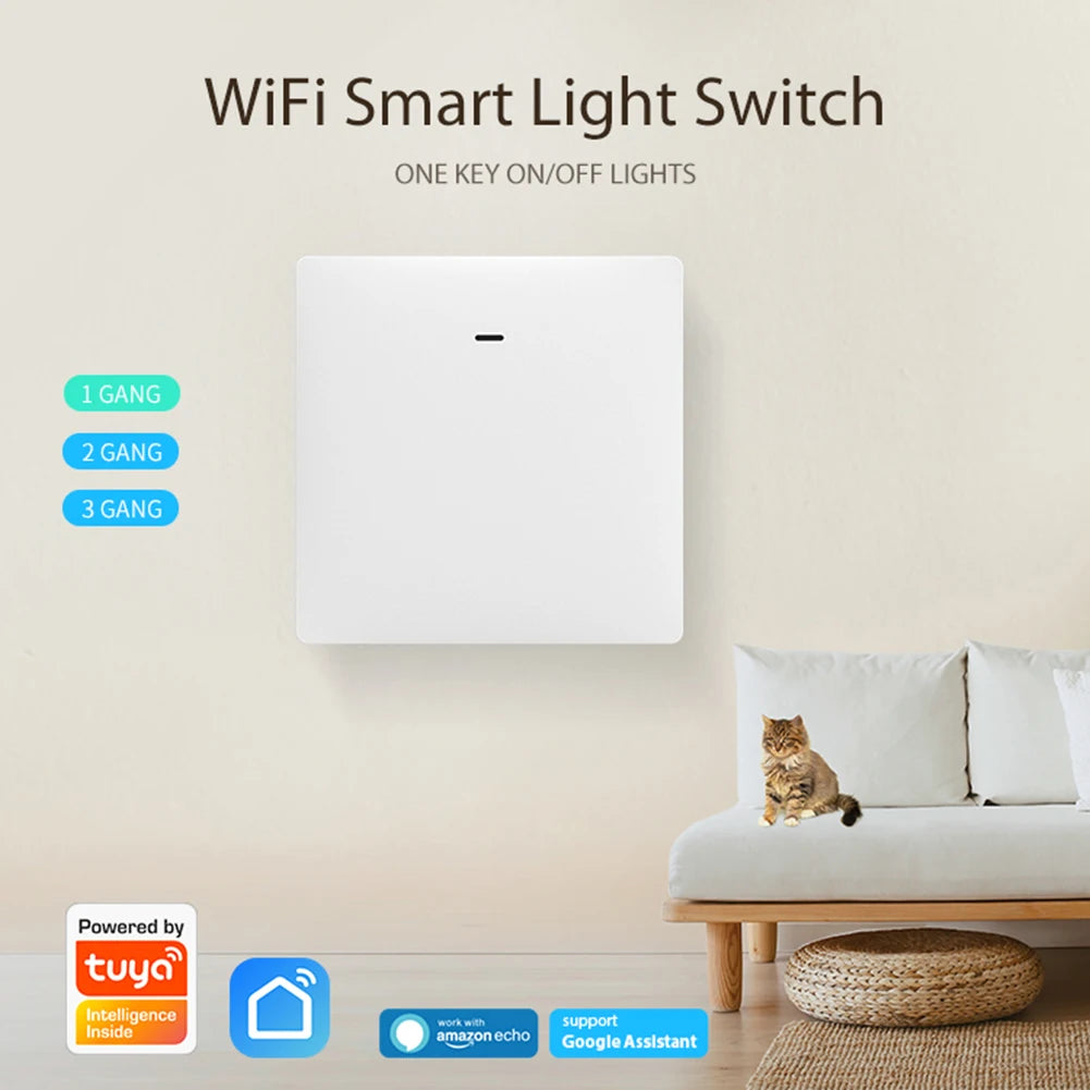 Joli Mural Intelligent à 1/2/3 lèvent, Commande Vocale, Alexa, Google Home, Tuya, Application WIFI, Télécommande, Bouton Poussoir, Aucun airies Requis