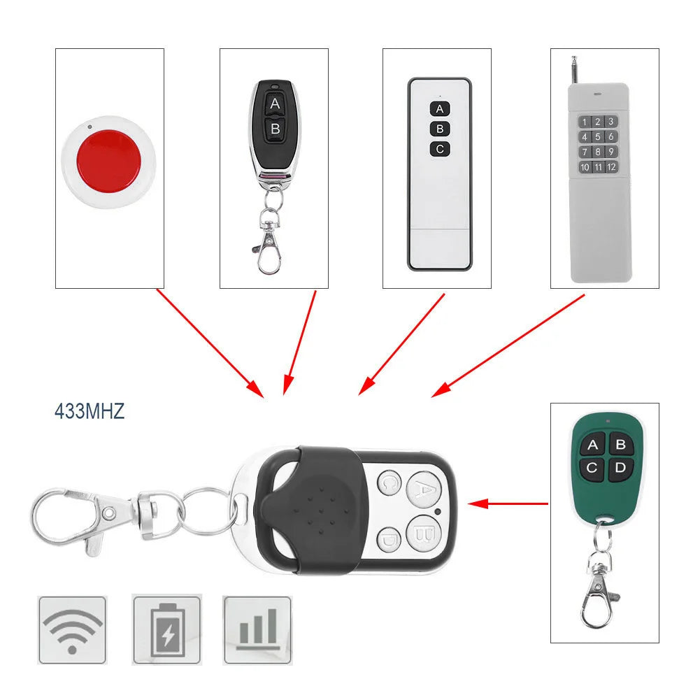 10 pièces 433MHz copie intelligente duplicateur télécommande 4 boutons électrique porte de Garage ouvre-porte télécommande Code de clonage clé de voiture