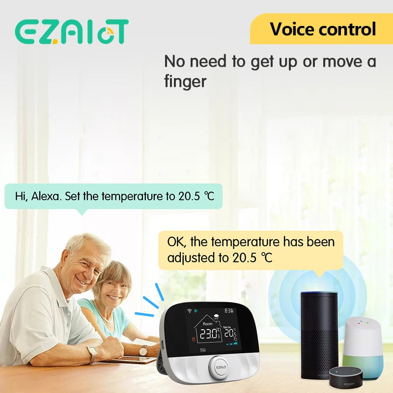 Thermostat sans fil WiFi RF433, pour chauffage au sol, eau, chaudière à gaz, pièce de maison, contrôleur de température Programmable intelligent Tuya