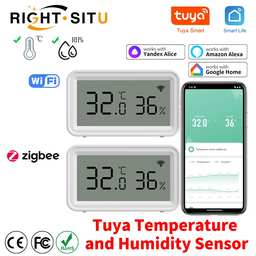 Tuya WiFi Zigbee 3.0 capteur de température et d'humidité pour maison intelligente APP télécommande SmartLife fonctionne avec Alexa Google Assistant