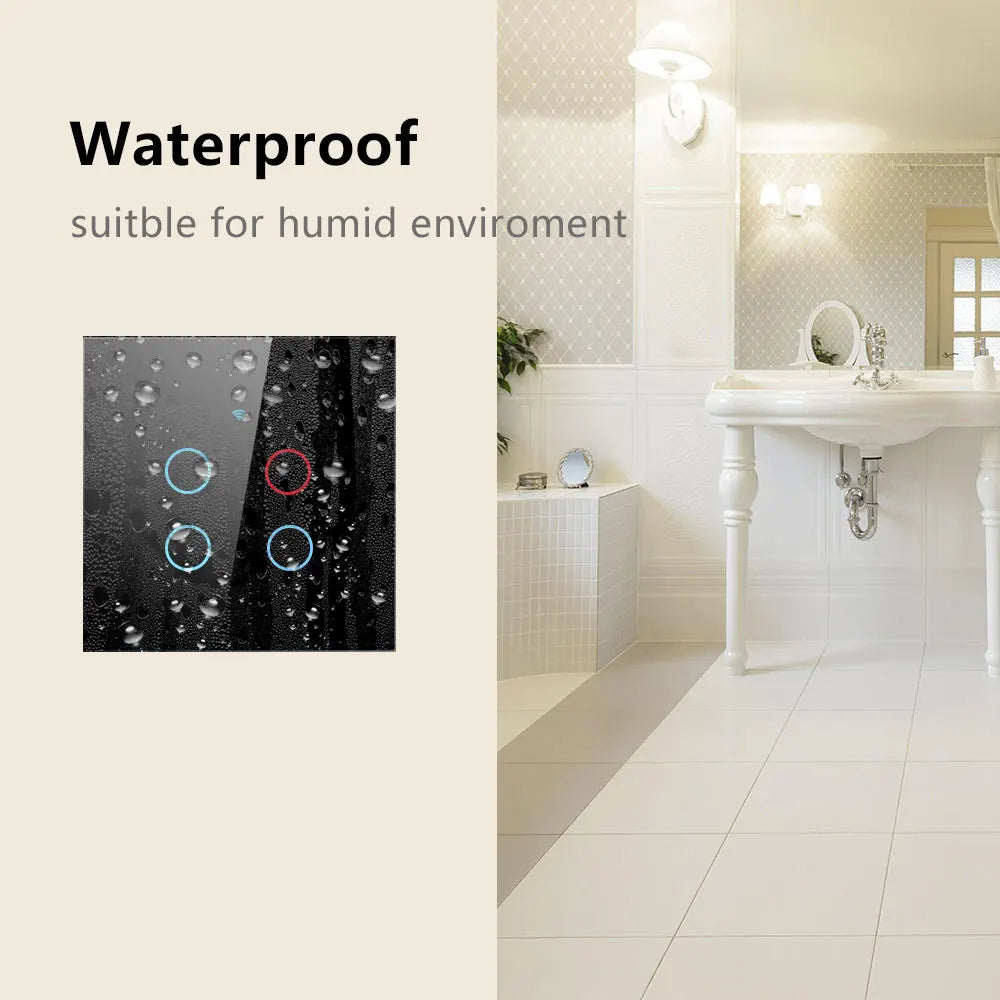 Tuya – interrupteur intelligent WiFi, fil neutre, lumière ue, aucun fil neutre requis, interrupteur tactile mural, 1/2/3/4 gangs, fonctionne avec Alexa Google Home