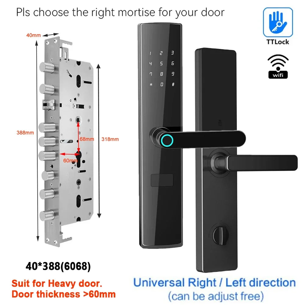 TTlock App se connecte sans passerelle serrure intelligente Wifi télécommande entrée sans clé serrure de porte à empreinte digitale numérique avec clavier