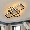 Plafonnier LED rectangulaire moderne avec télécommande, luminosité réglable, température de couleur, 44W