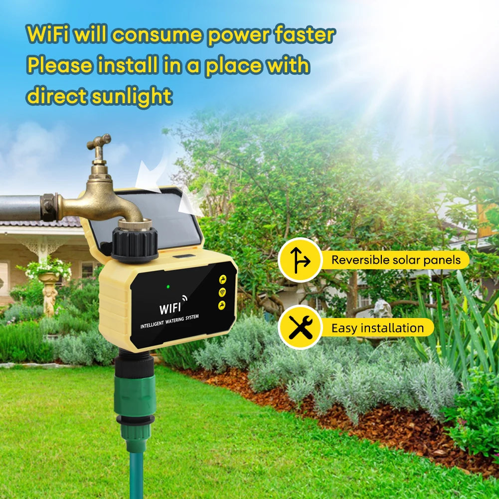 Yieryi-Minuterie d'Irrigation Solaire WIFI 1/2 Voies, Tuya/Smart Life, Valve Intelligente, Jardin Extérieur, Goutte à Goutte