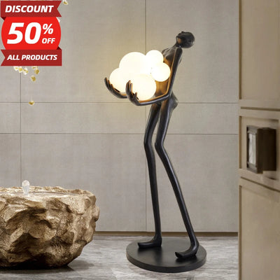 Lampadaire Humanoïde Nordique, Sculpture Design, Décoration de Hall d'Exposition, Lampes de Salon, Lampe de Style Halloween, Lampe de Chambre