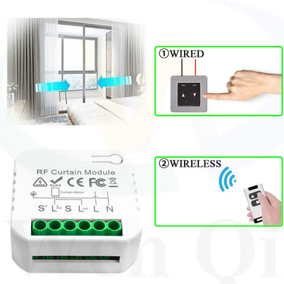 Commutateur de store de rideau 433MHz 110V 220V, télécommande sans fil à 2 voies, Module de volet roulant, émetteur récepteur, pour porte moteur